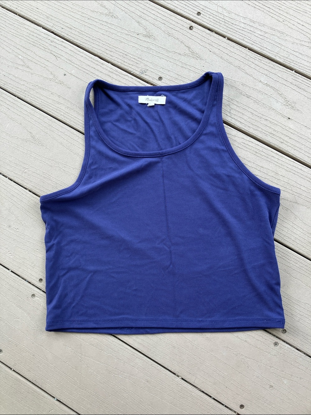 Madewell Royal Blue Ribbed Crop Tank